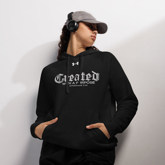 Created With A Purpose Unisex Christian Embroidered Under Armour® Hooded Sweatshirt (hoodie)