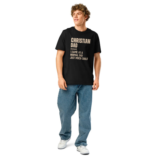 Definition Of A Christian Dad – Men's Organic Ribbed Neck T-Shirt Faith - Based Apparel - ClaimedbyGodDesigns