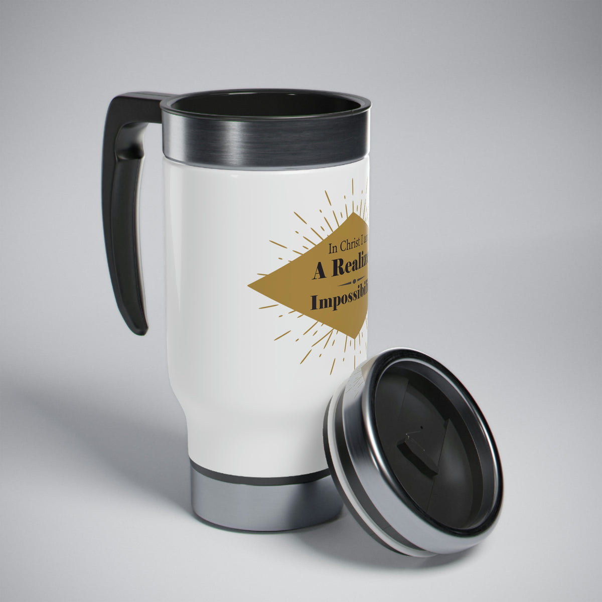 In Christ I Am A Realized Impossibility Travel Mug 14oz