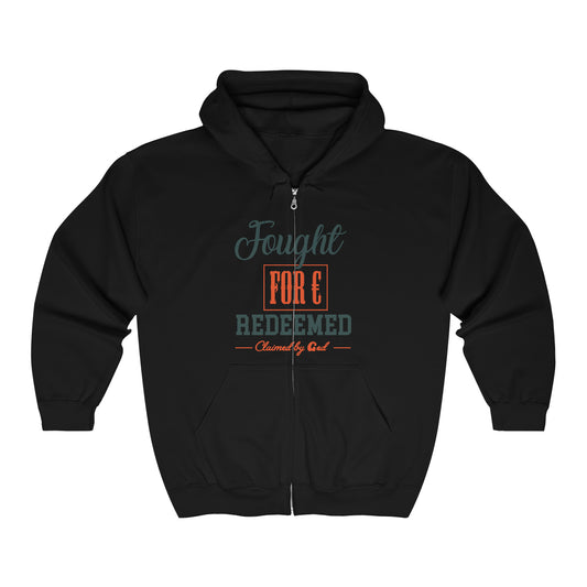 Fought For & Redeemed Unisex Heavy Blend Full Zip Hooded Sweatshirt Printify