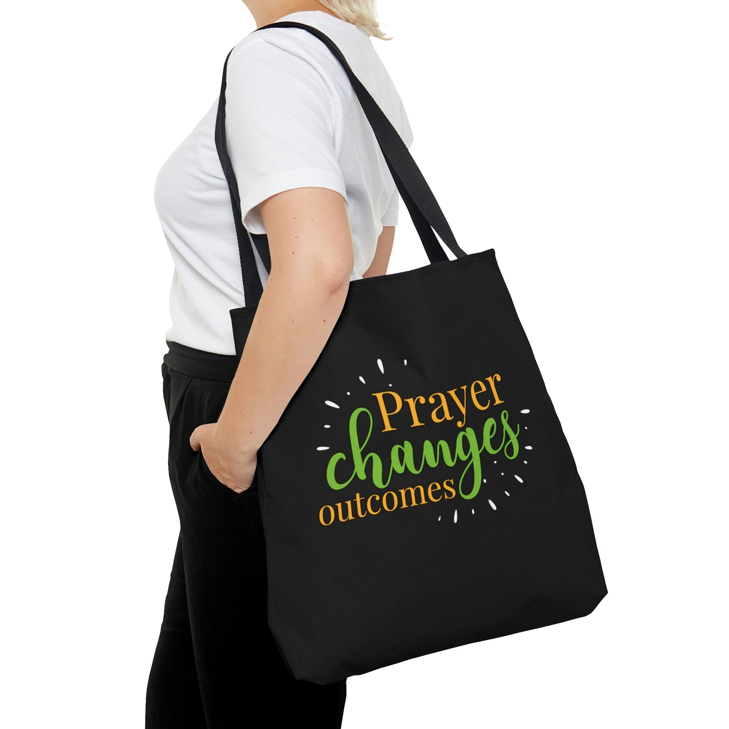 Prayer Changes Outcomes Tote Bag - ClaimedbyGodDesigns