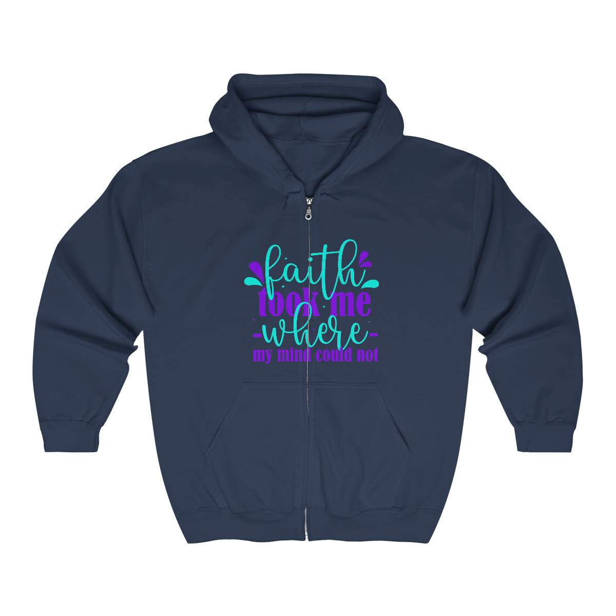 Faith Took Me Where My Mind Could Not Unisex Heavy Blend Full Zip Hooded Sweatshirt Printify