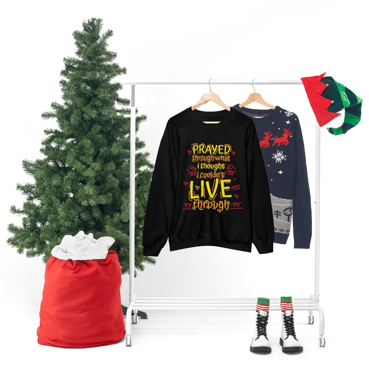 Prayed Through What I Thought I Couldn't Live Through Unisex Heavy Blend™ Crewneck Sweatshirt Printify