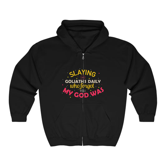 Slaying Goliaths Daily Who Forgot Who He Was Unisex Heavy Blend Full Zip Hooded Sweatshirt
