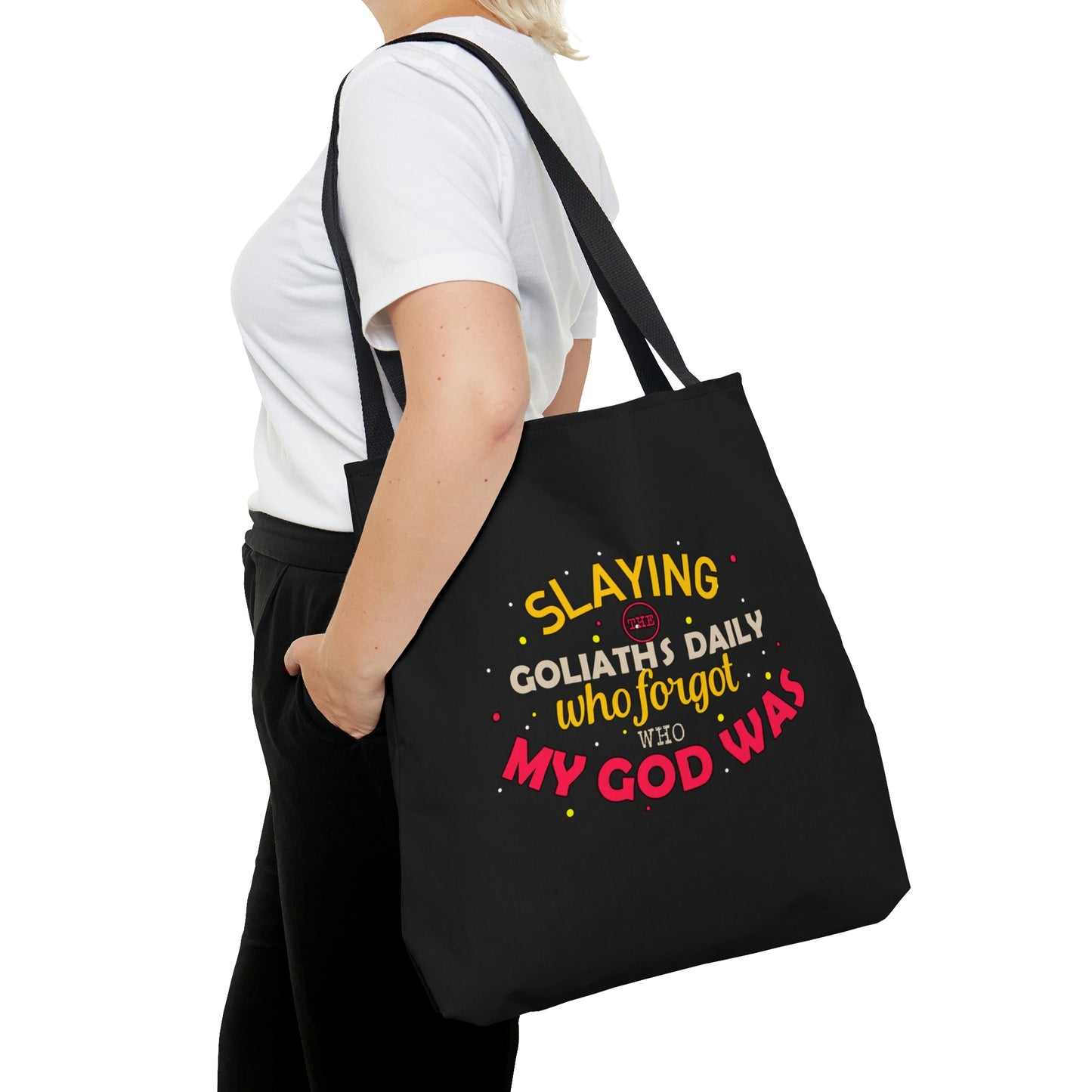 Slaying The Goliaths Daily Who Forgot Who He Was ChristianTote Bag
