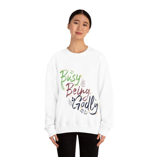 Busy Being Godly Unisex Heavy Blend™ Crewneck Sweatshirt Printify