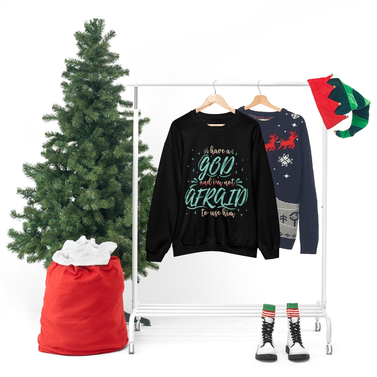 I Have A God And I'm Not Afraid To Use Him Unisex Heavy Blend™ Crewneck Sweatshirt Printify