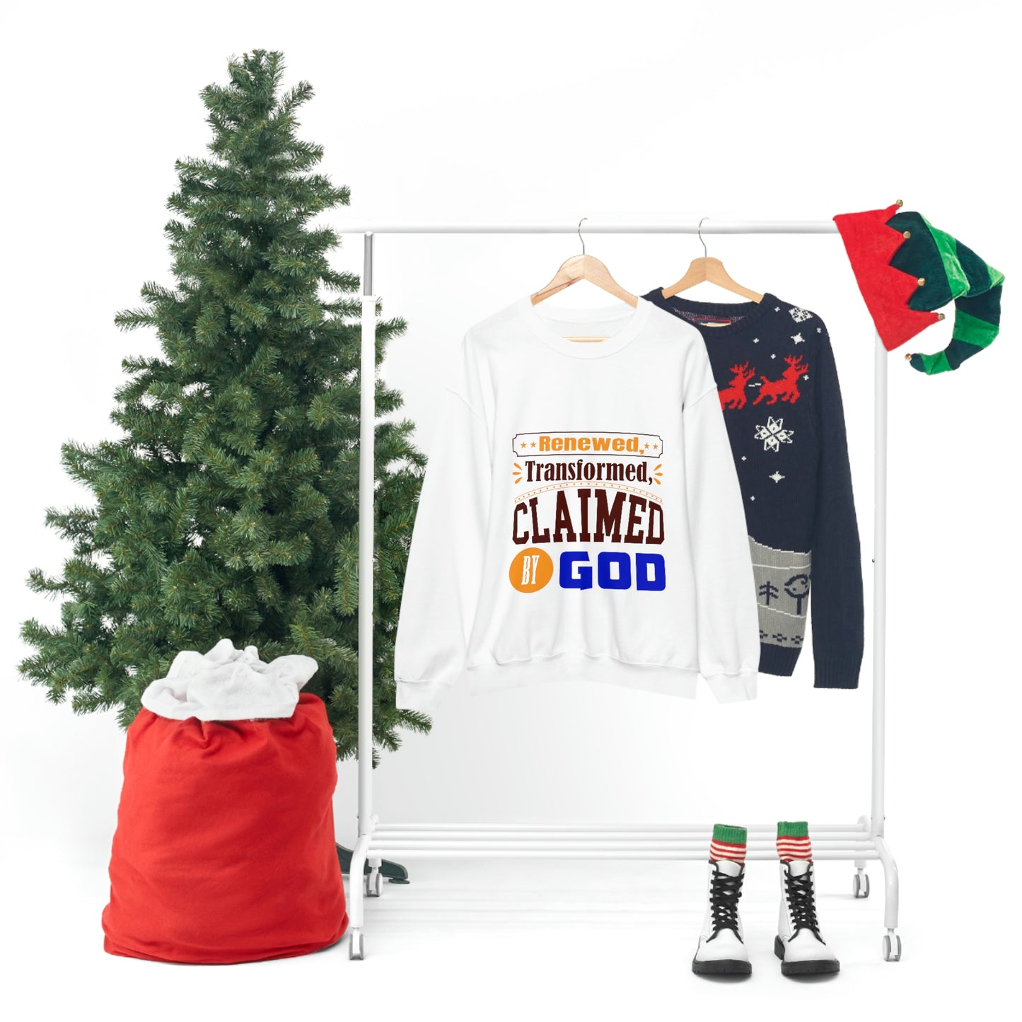 Renewed, Transformed, Claimed By Him Unisex Heavy Blend™ Crewneck Sweatshirt