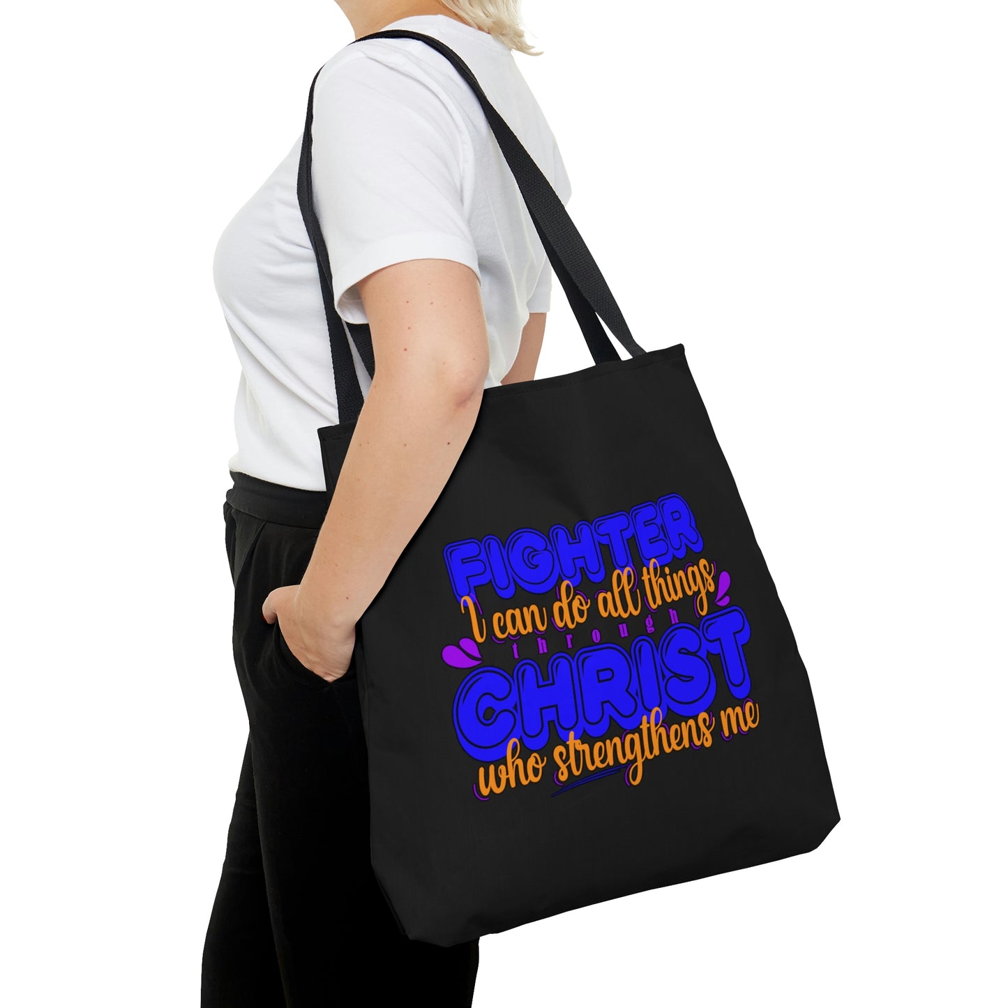 Fighter I Can Do All Things Through Christ Who Strengthens Me Christian Tote Bag