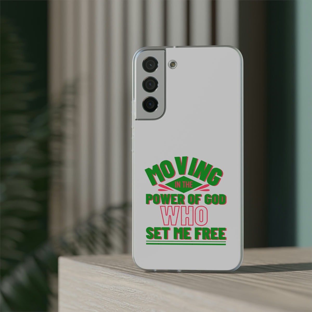 Moving In The Power Of Him Who Set Me Free Flexi Phone Case