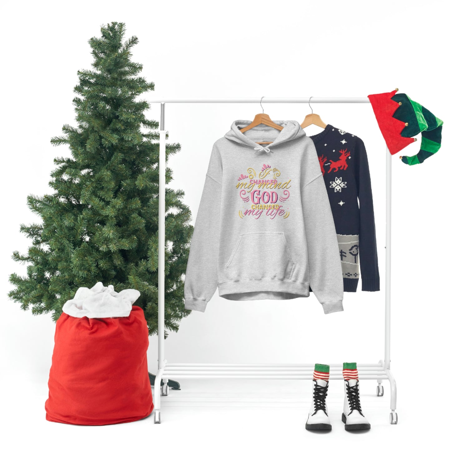 I Changed My Mind He Changed My Life Unisex Pull On Hooded sweatshirt