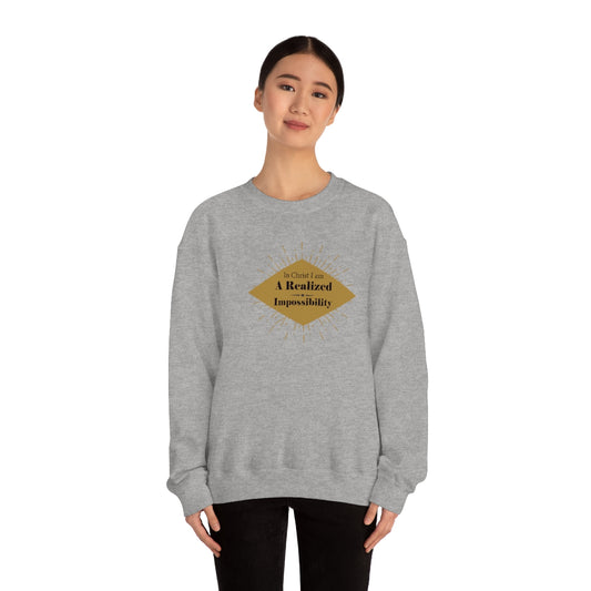 In Christ I Am A Realized Impossibility Unisex Heavy Blend™ Crewneck Sweatshirt Printify