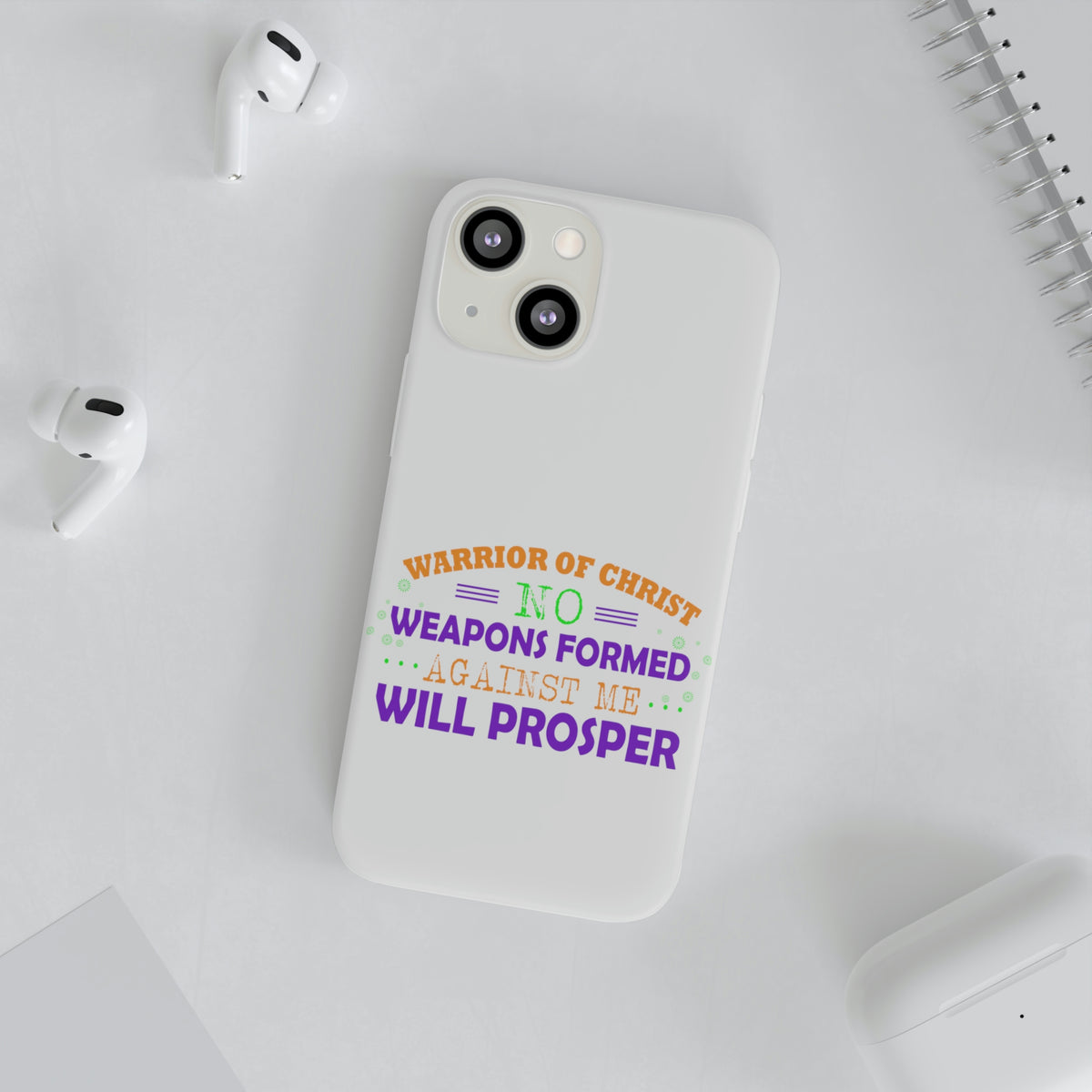 Warrior Of Christ, No Weapons Formed Against Me Will Prosper Flexi Phone Case