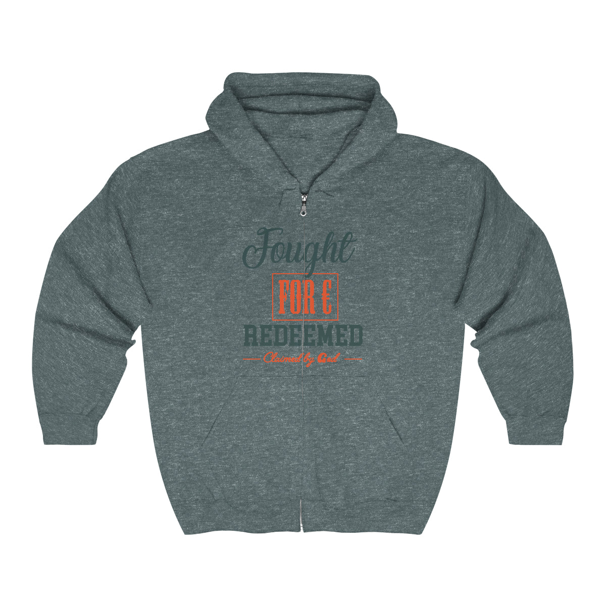 Fought For & Redeemed Unisex Heavy Blend Full Zip Hooded Sweatshirt Printify