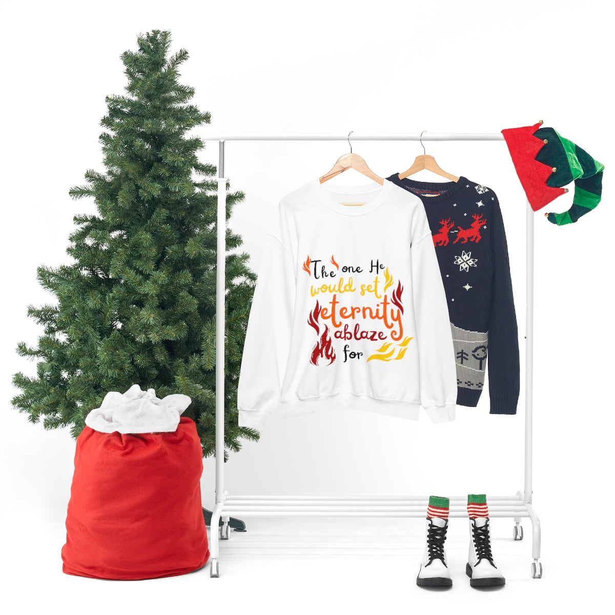 The One He Would Set Eternity Ablaze For Unisex Heavy Blend™ Crewneck Sweatshirt Printify
