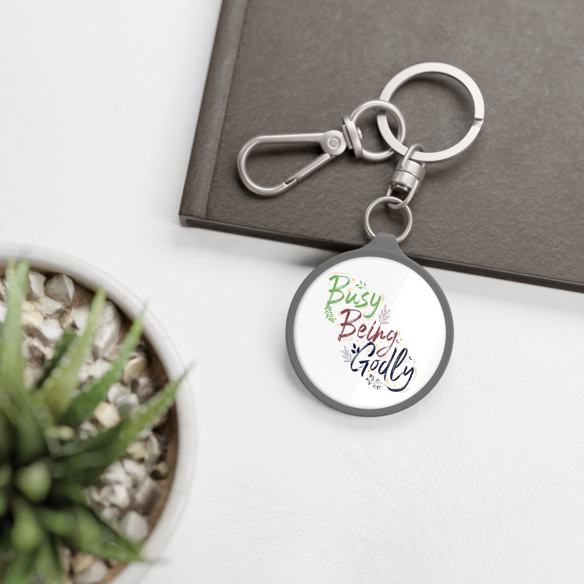 Busy Being Godly Key Fob Printify