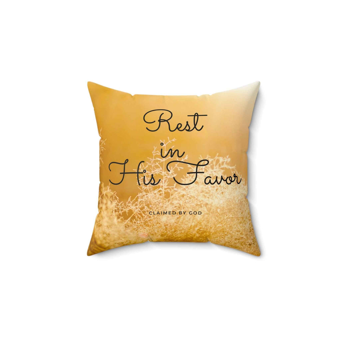 Rest In His Favor throw pillow from Claimed by God Designs