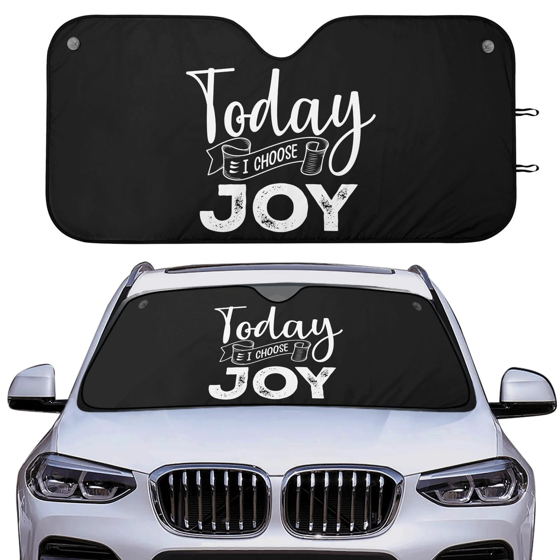 Today I Choose Joy car sunshade from Claimed by God Designs