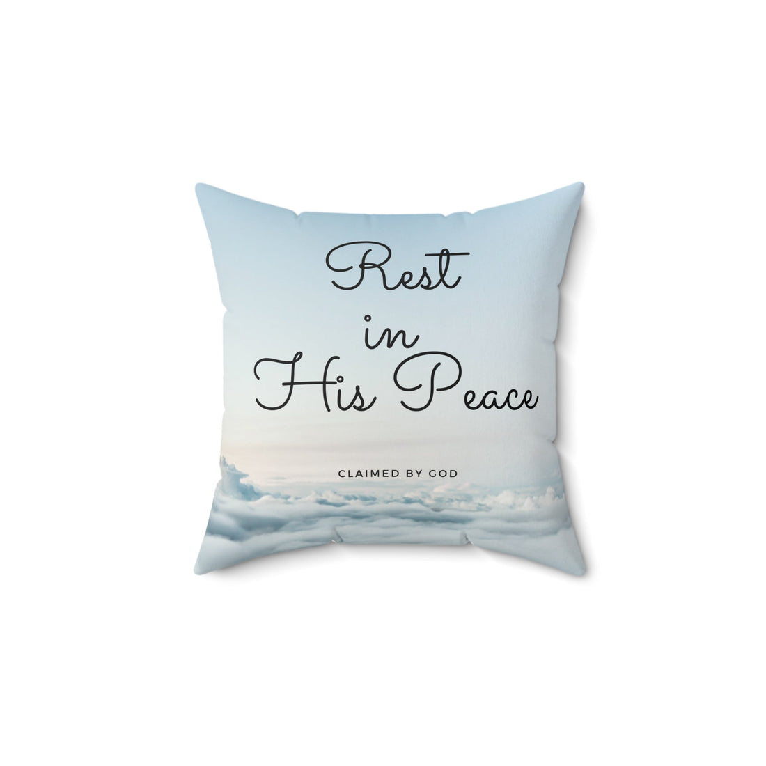 Rest In His Peace throw pillow from Claimed by God Designs