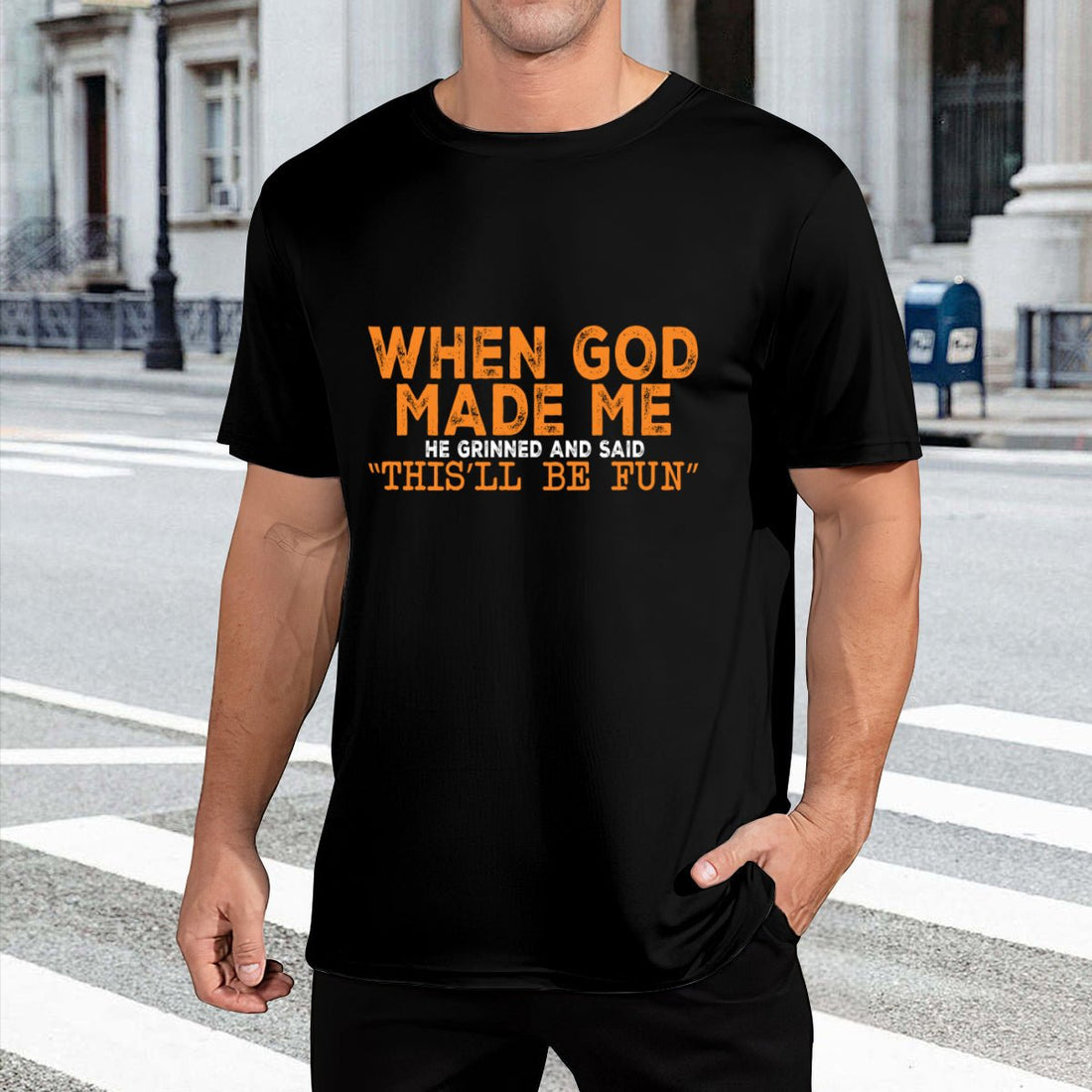 He Said This Will Be Fun men's tee from Claimed by God Designs