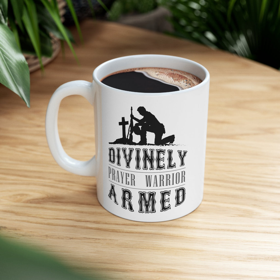 Divinely Armed Prayer Warrior mug from Claimed by God Designs