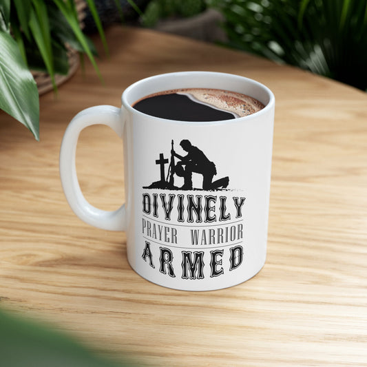 Divinely Armed Prayer Warrior mug from Claimed by God Designs