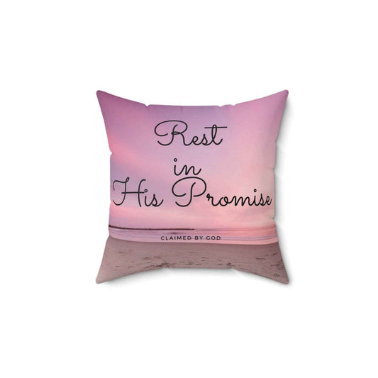 Rest In His Promise throw pillow from Claimed by God Designs