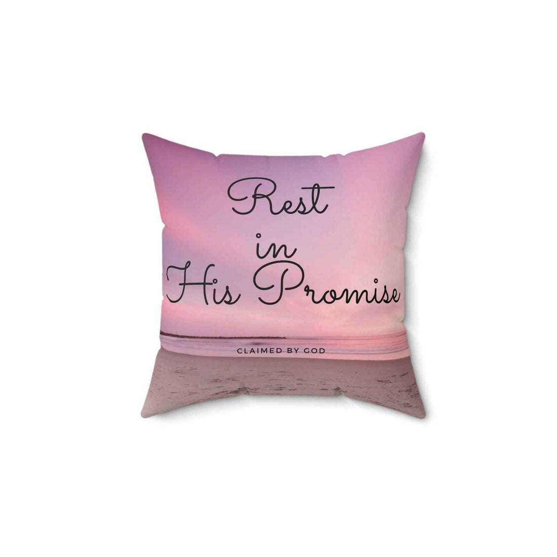 Rest in His Promise Christian pillow for rest and recovery