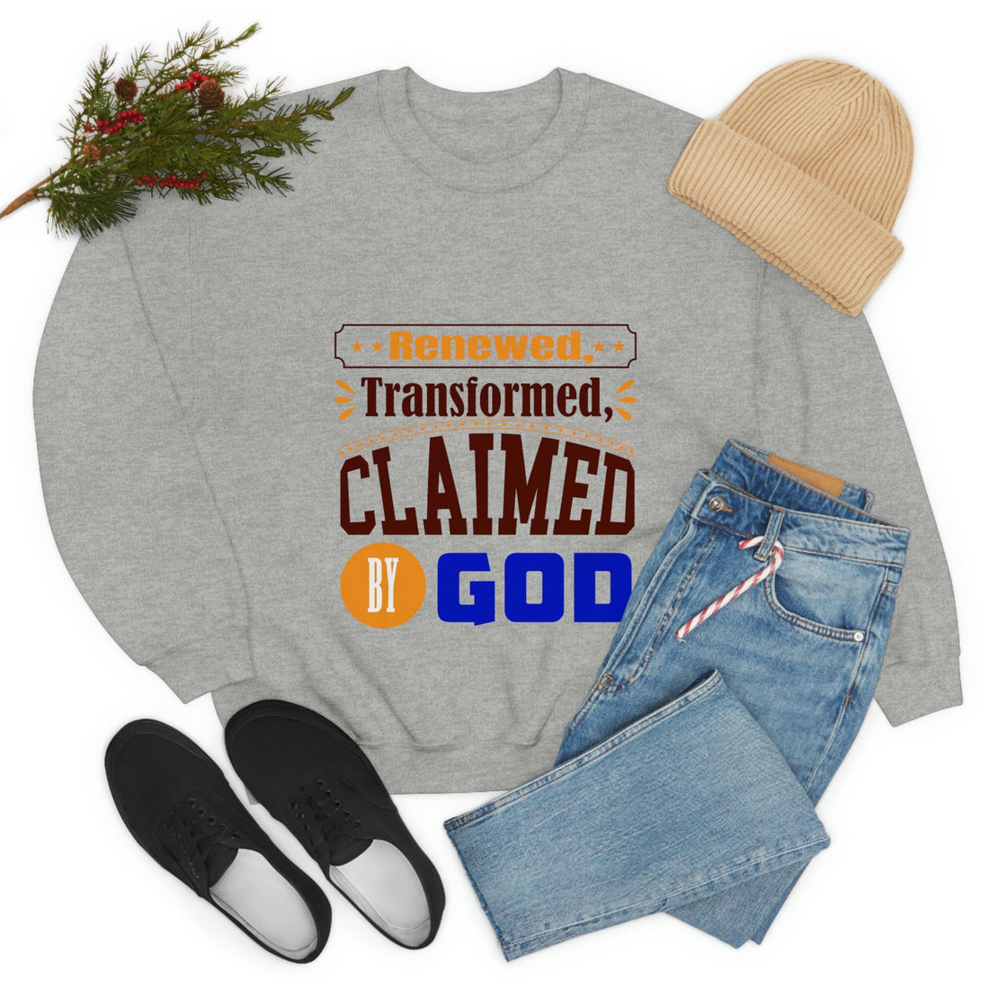 Renewed Transformed crewneck from Claimed by God Designs