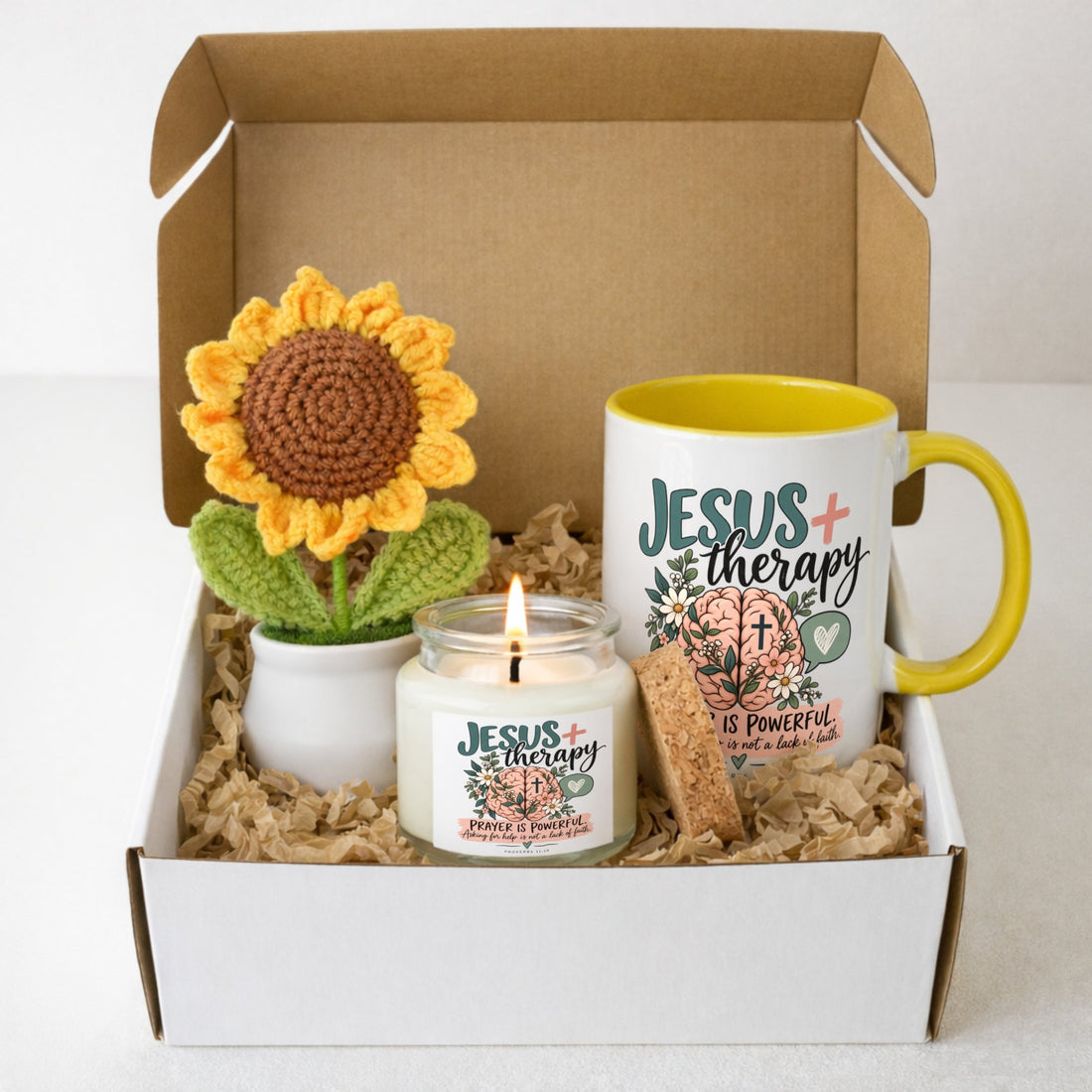 Jesus + Therapy Brighter Days Box, a Christian mental health and therapy encouragement gift