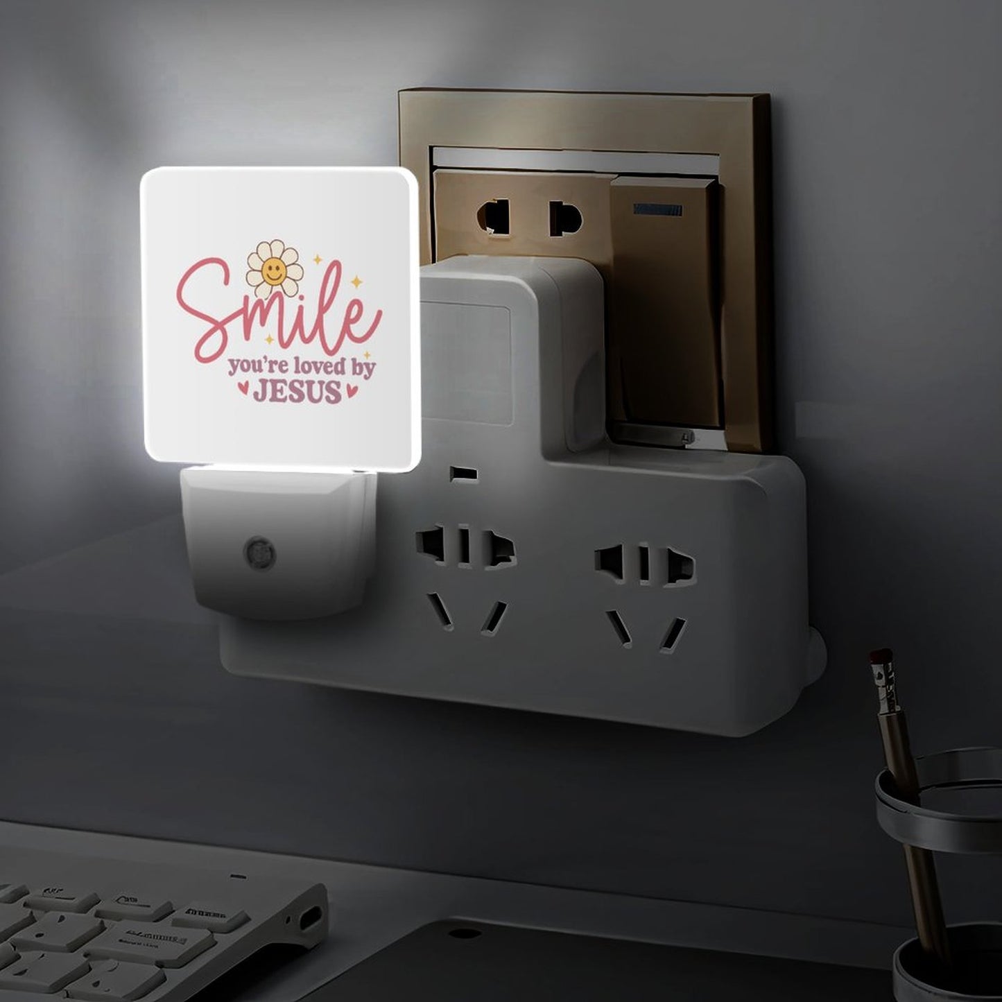Smile You're Loved Christian Night Light For Kids - ClaimedbyGodDesigns