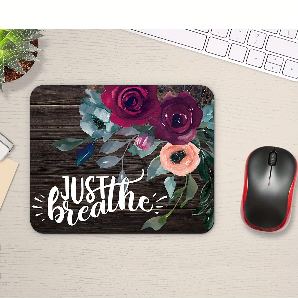 1pc  Just Breathe Christian Computer Mouse Pad, 9.5 X 7.9 Inch (240mmX200mmX3mm) claimedbygoddesigns