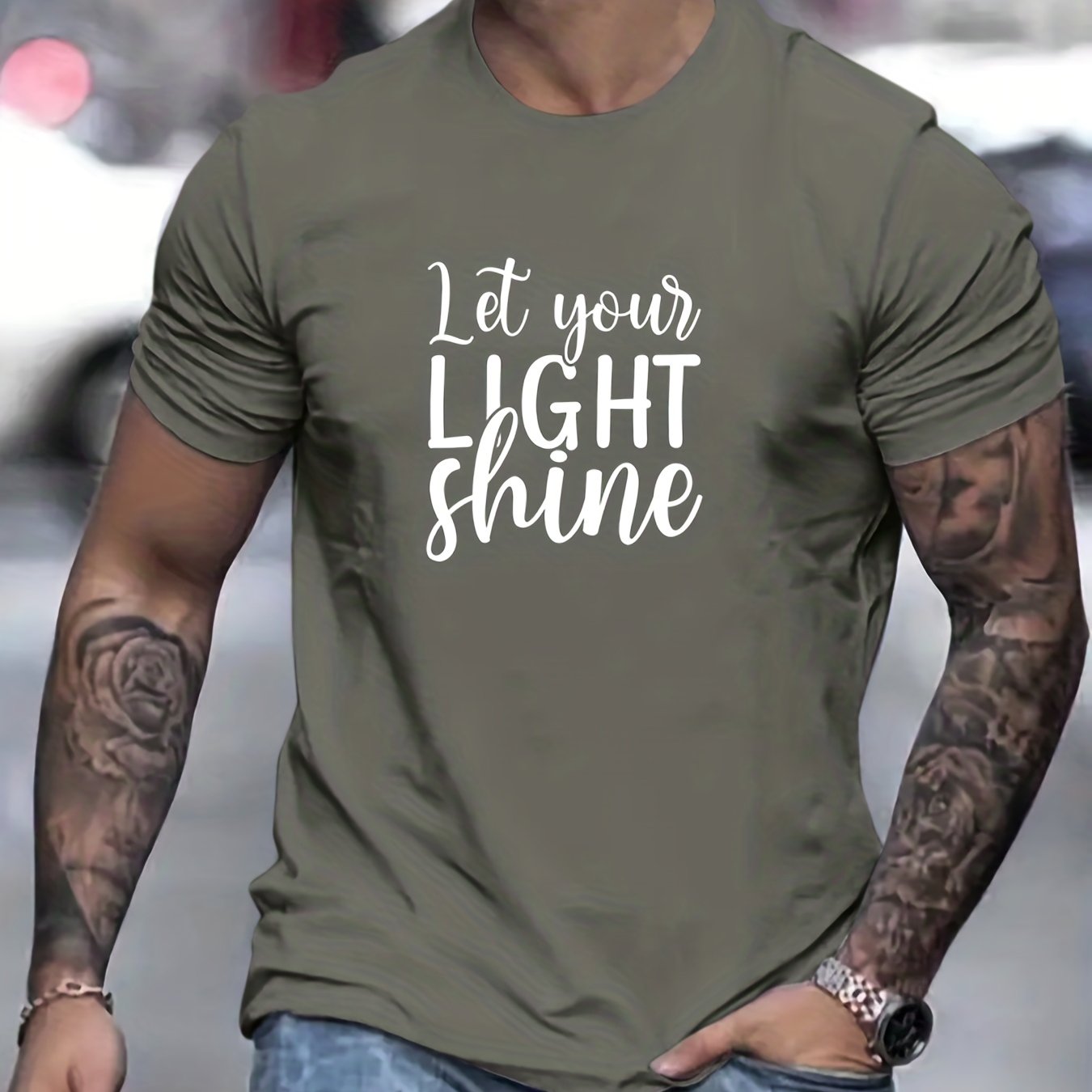 Let Your Light Shine Men's Christian T-shirt claimedbygoddesigns