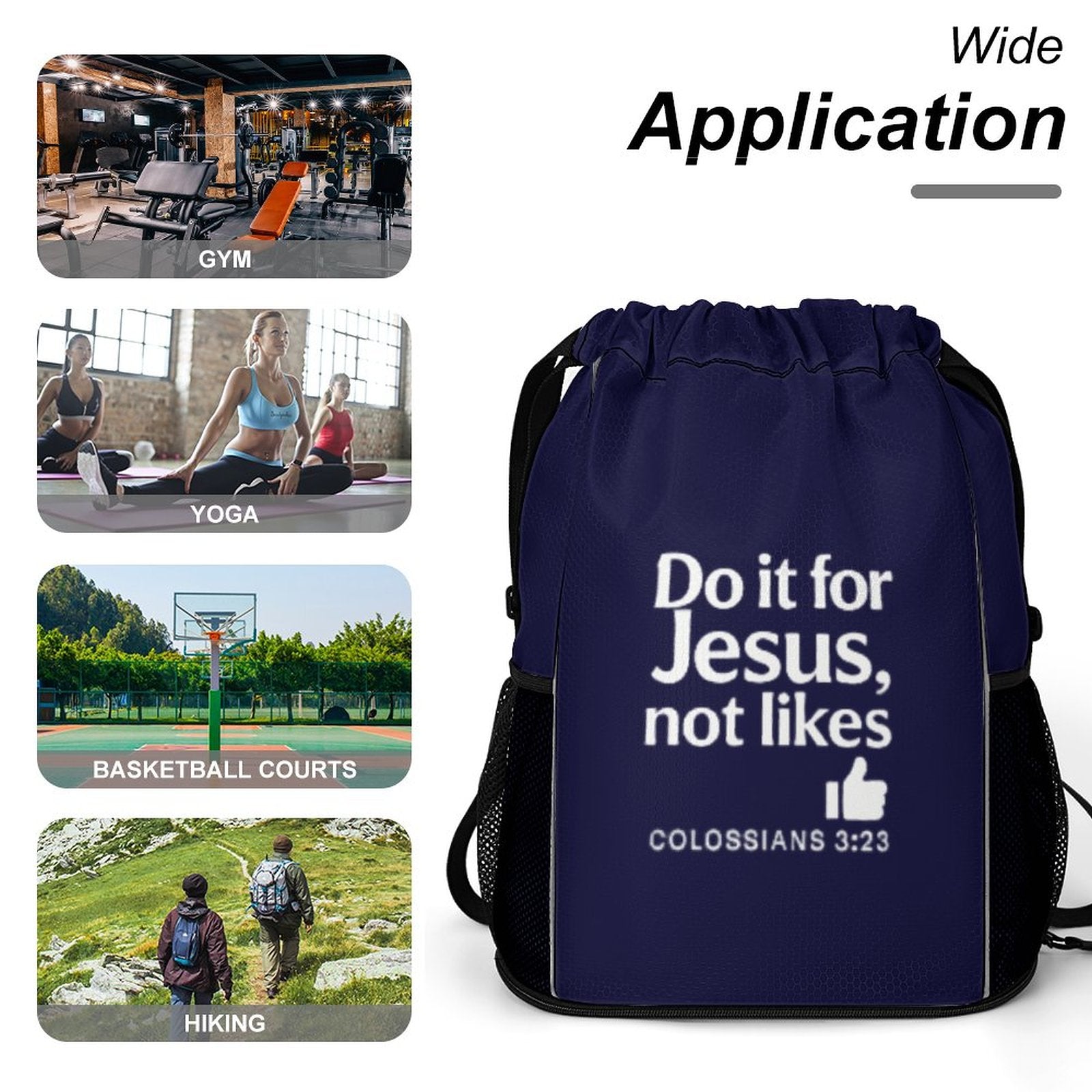 Do It For Him Waffle Cloth Sports Drawstring Bag - ClaimedbyGodDesigns