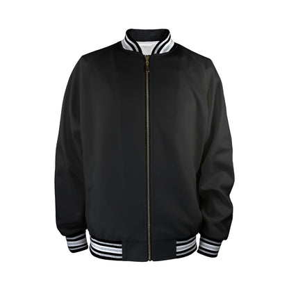 He Saved My Life Men's Christian Striped Trim Bomber Jacket