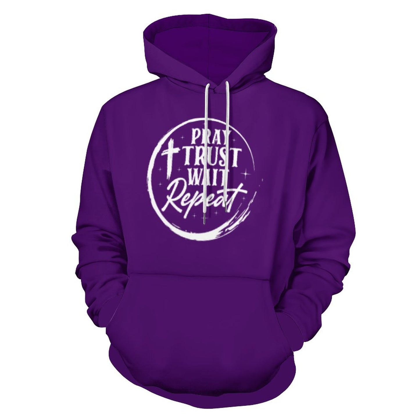 Pray Wait Trust Repeat Women's Christian Pullover Hooded Sweatshirt