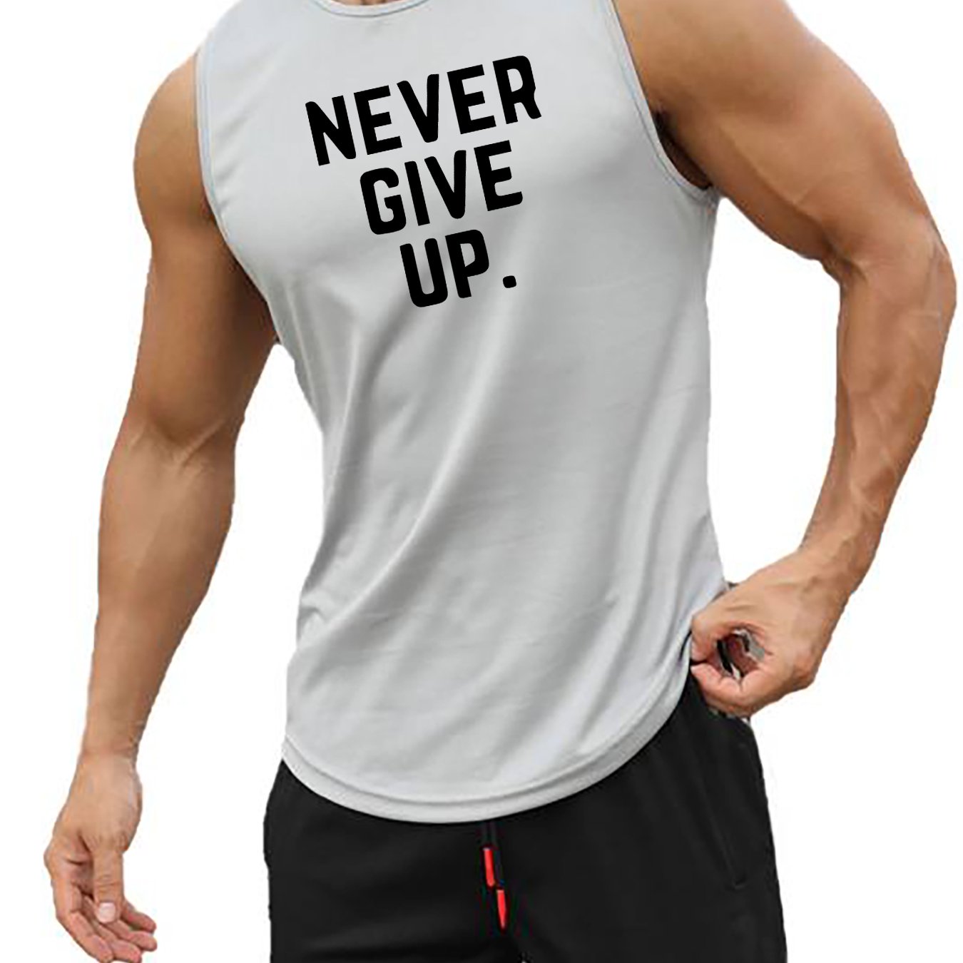 NEVER GIVE UP Men's Christian Tank Top claimedbygoddesigns
