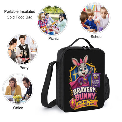 Bravery Bunny Christian 3 PCS Bag Set (Backpack, Lunch Bag and Pencil Case) - ClaimedbyGodDesigns