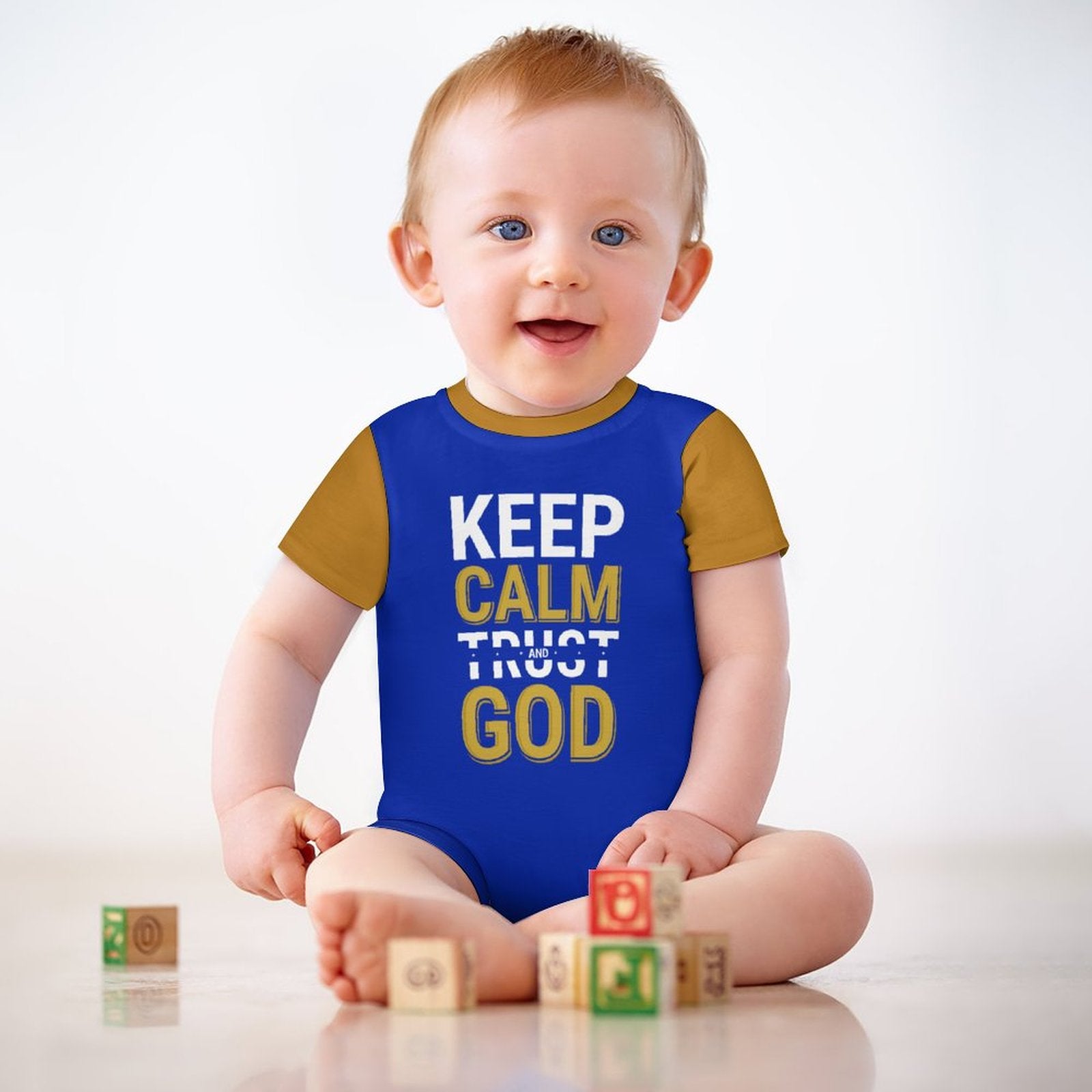 Keep Calm And Trust God Christian Baby Onesie SALE-Personal Design