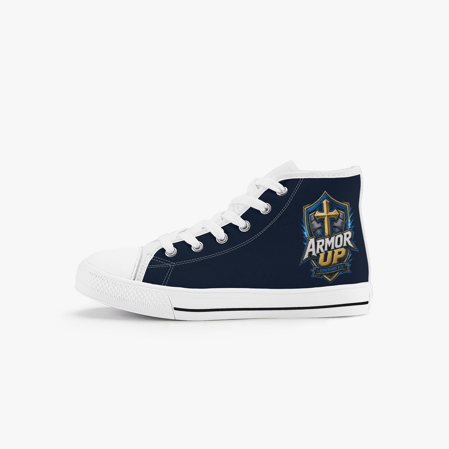 Armor Up Christian Kid’s High - Top Canvas Shoes - ClaimedbyGodDesigns