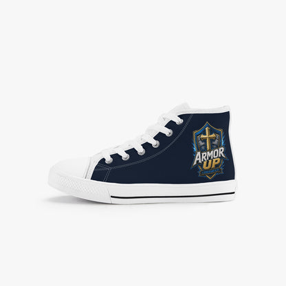 Armor Up Christian Kid’s High - Top Canvas Shoes - ClaimedbyGodDesigns