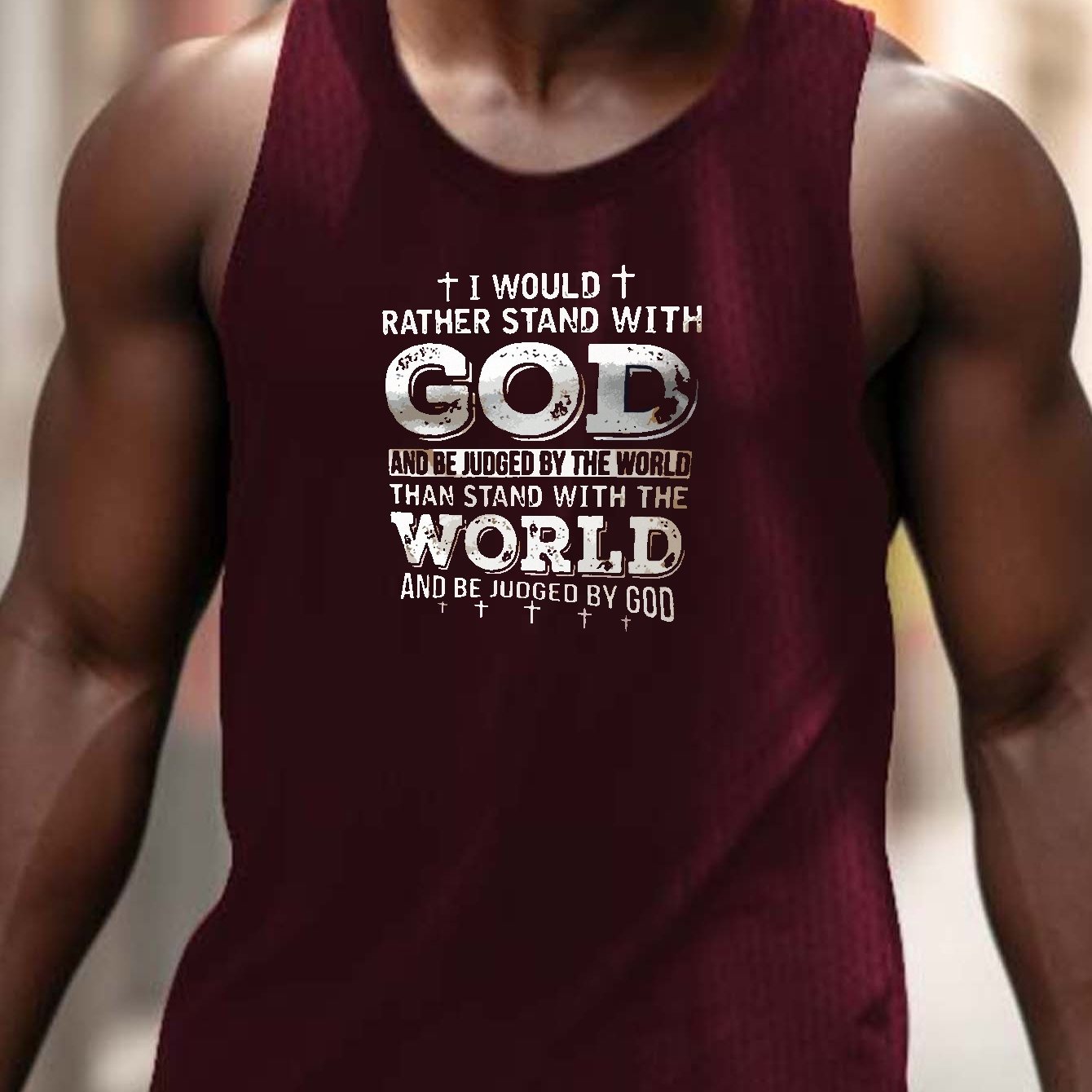 I Would Rather Stand With GOD t Men's Christian Tank Top claimedbygoddesigns