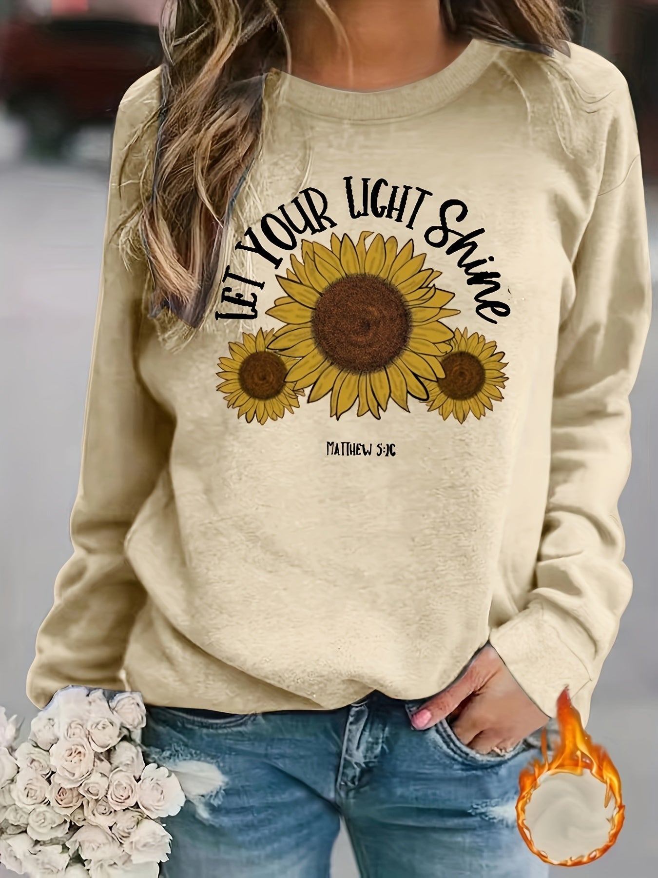 Matthew 5:16 Let Your Light Shine Women's Christian Pullover Sweatshirt claimedbygoddesigns