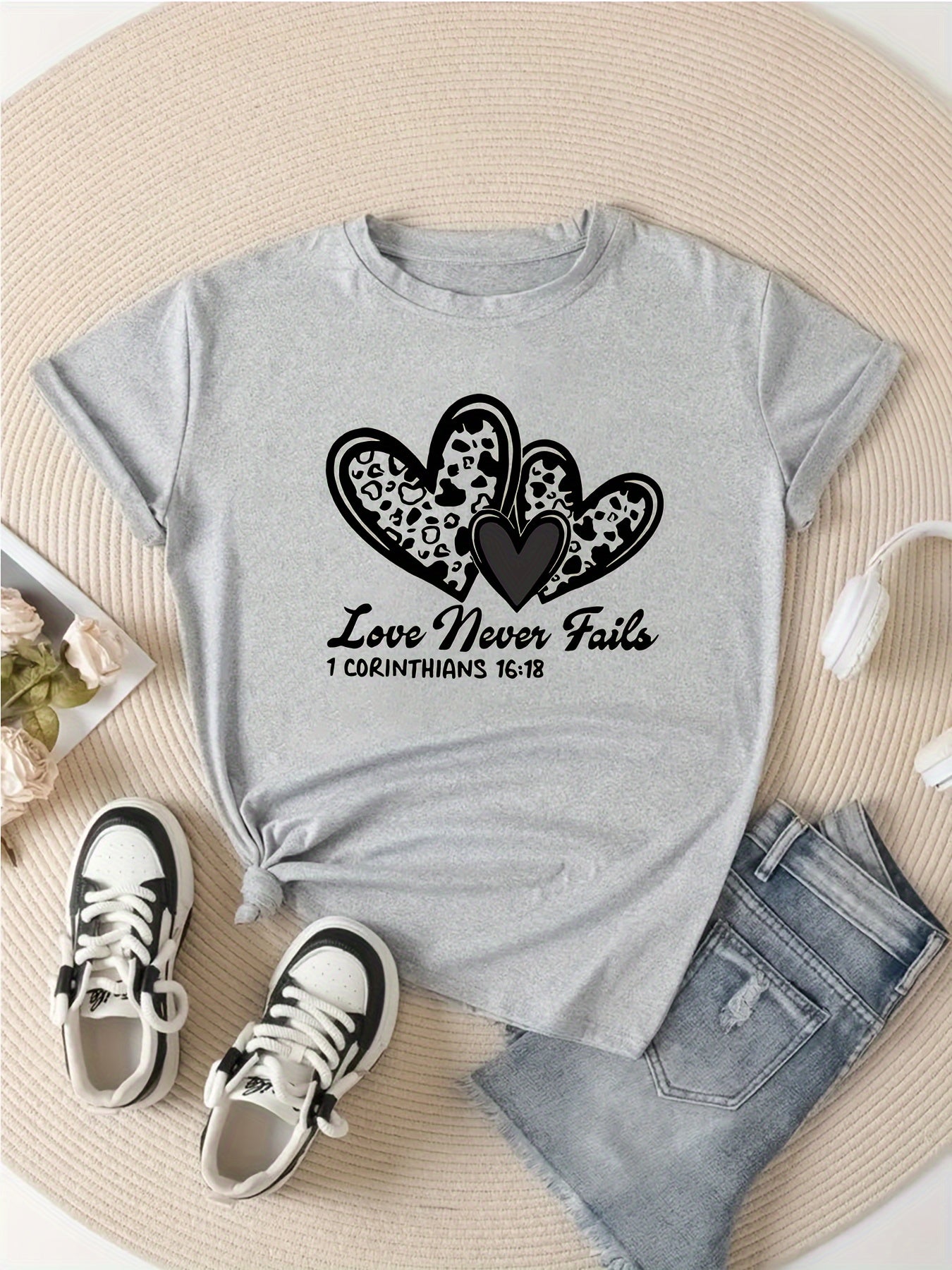 Love Never Fails Women's Christian T-shirt claimedbygoddesigns