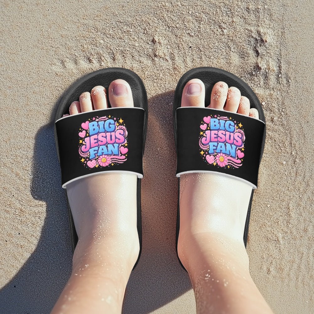 Big Jesus Fan Christian Children’s Sandals - ClaimedbyGodDesigns