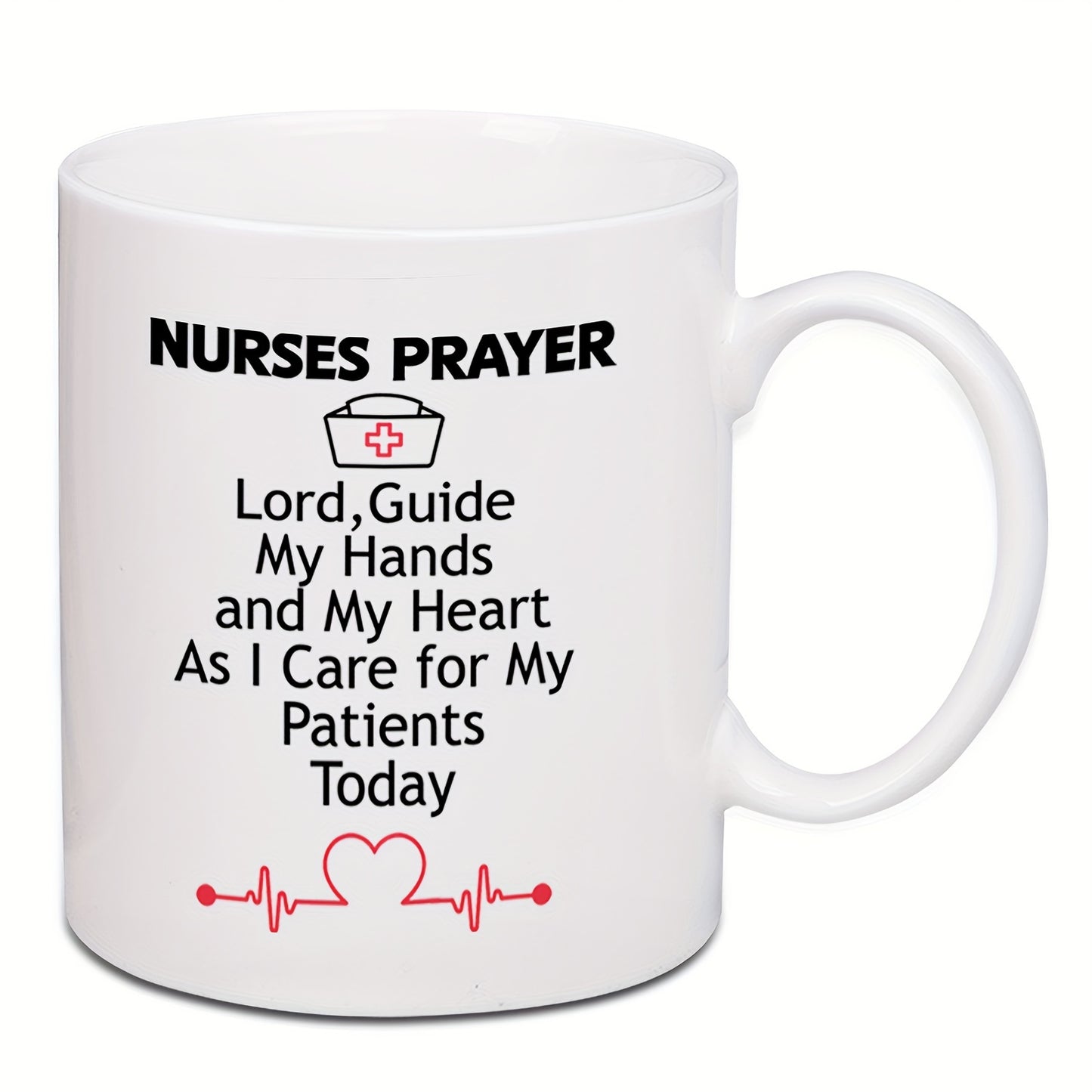 Nurses Prayer Christian White Ceramic Mug, 11oz claimedbygoddesigns