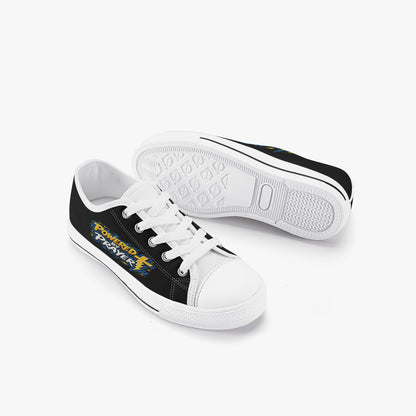 Powered By Prayer Christian Kid’s Low - Top Canvas Shoes - ClaimedbyGodDesigns