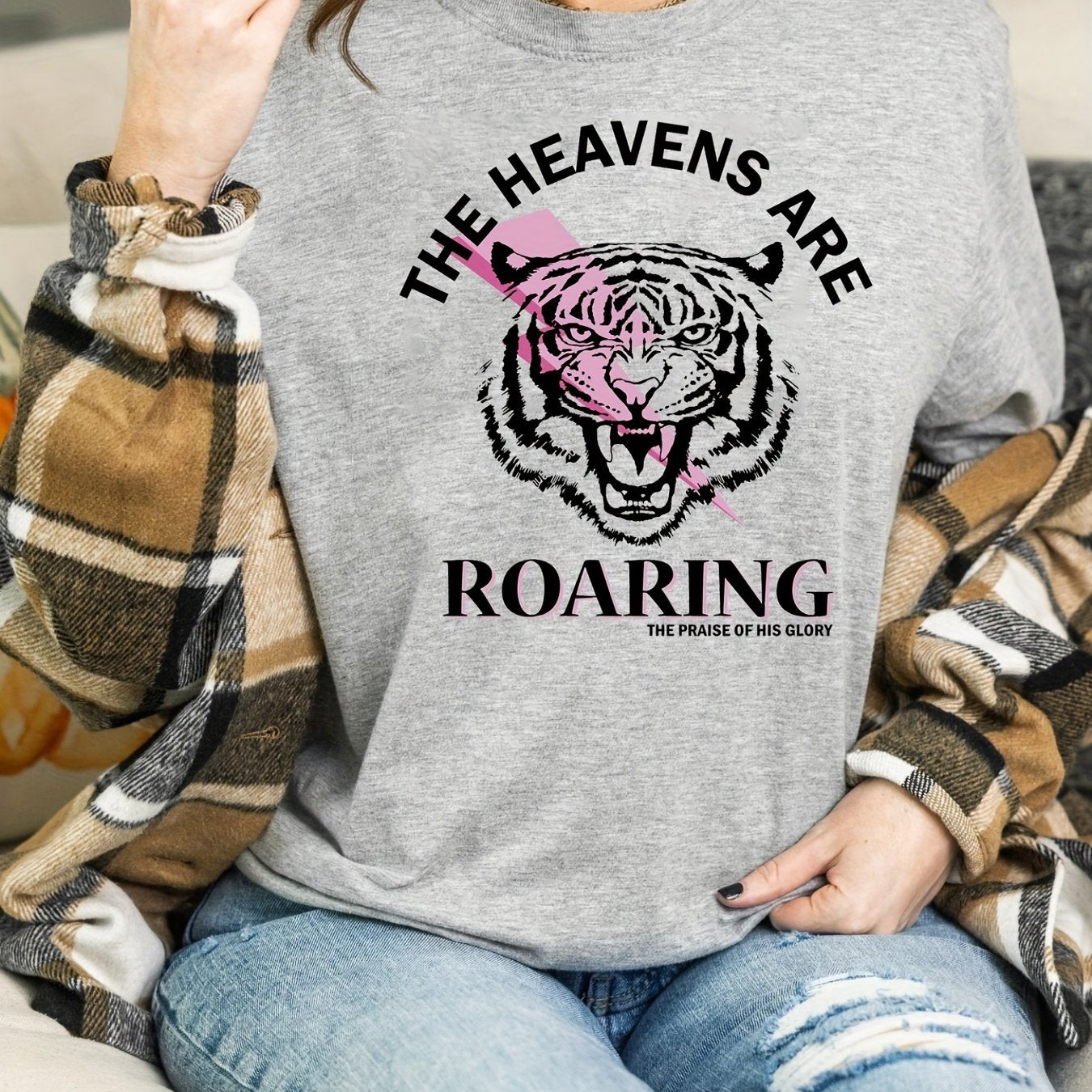 The Heavens Are Roaring Women's Christian T-shirt claimedbygoddesigns