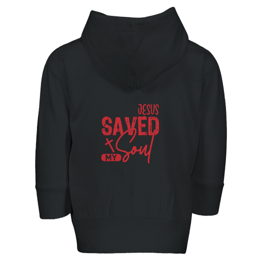 He Saved My Soul Toddler Christian Zip Fleece Hooded Sweatshirt - ClaimedbyGodDesigns