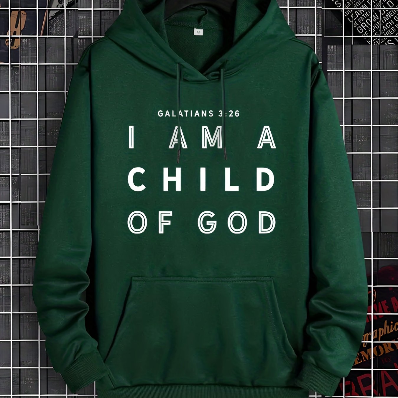 GALATIANS 3:26 I Am A Child Of God Men's Christian Pullover Hooded Sweatshirt claimedbygoddesigns